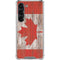 Canadian Flag Dark Wood Galaxy S23 Clear Case